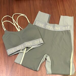 Offline by Aerie Goals Logo Waistband Matching Workout Set